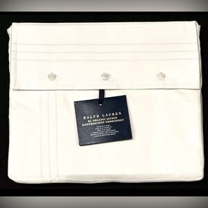 $215 NEW RALPH LAUREN HOME 624 TC QUEEN FLAT SHEET HANDKERCHIEF EMBROIDERY WHITE